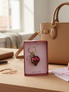 Betsey Johnson Call Me Chocolate Covered Strawberry Keychain